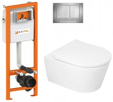 ZESTAW PODTYNKOWY MISKA WC STELAŻ DESKA TIXI