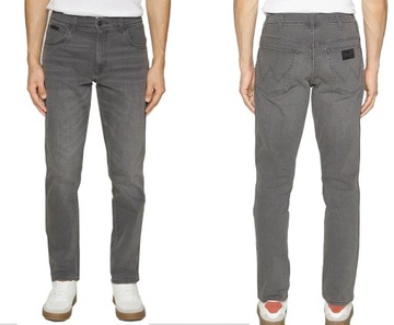 WRANGLER męskie spodnie Texas jeans zwężane Szary W36 L32