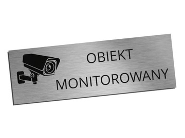 Tabliczka Obiekt Monitorowany Kamera 8x24cm plexi