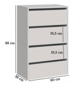 Szafka na Buty Nowoczesna Komoda Modułowa Uchylne Drzwi Biała