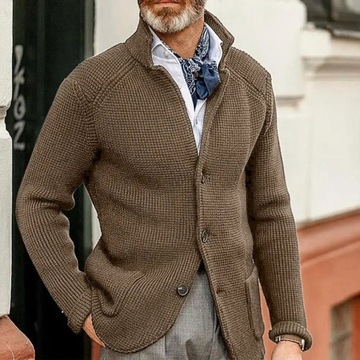 Mens Coat Cardigan Coats Formal Jacket Knitted Kni