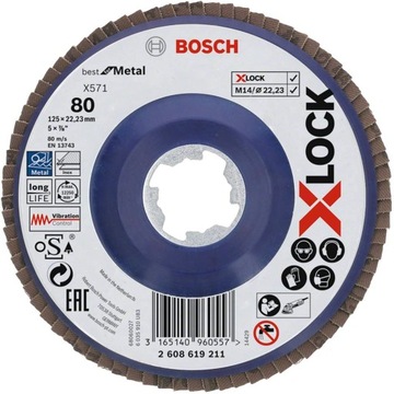 BOSCH TARCZA LISTKOWA 125mm GR.80 X-LOCK DO METALU