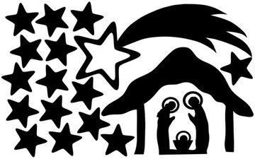 Рождественские наклейки на вертеп Вифлеемской звезды