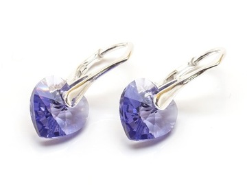 Srebrne Kolczyki 925 z kr. Swarovski Serca 10 TANZ