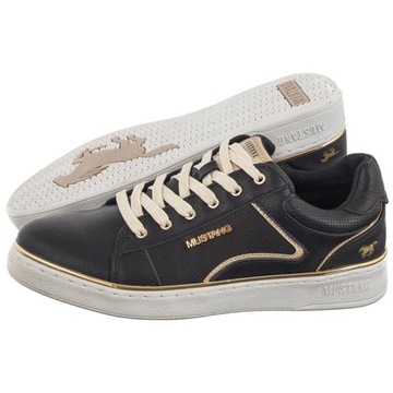 Buty Sneakersy Pólbuty Damskie Mustang Czarne 1300-314