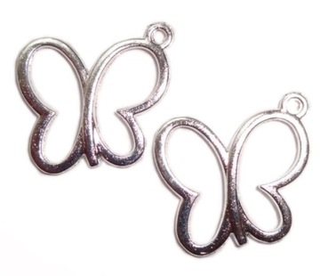 ZAWIESZKI CHARMS MOTYL 8szt 20mm MOTYLEK