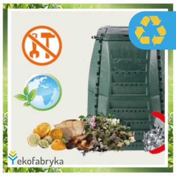 Круглогодичный садовый компостер для биоотходов долговечный GREEN большой 1000л