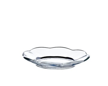 SPODEK SZKLANY OKRĄGŁY 11CM FALBANKA JASŁO