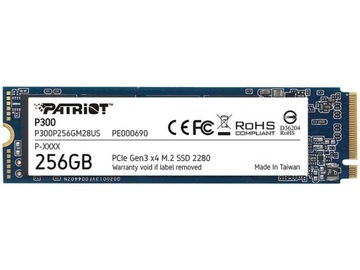 Dysk SSD M.2 PCIe NVMe Patriot P300 256GB 1700/1100 MB/s 290/260 kIOPS