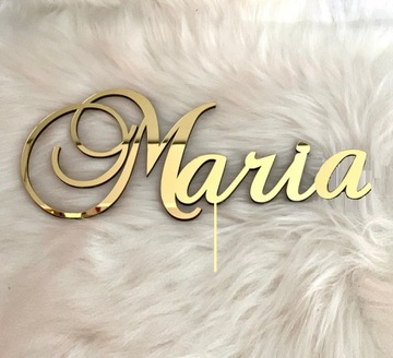 ЗОЛОТОЙ топпер для торта, украшение ЛЮБОЕ ИМЯ