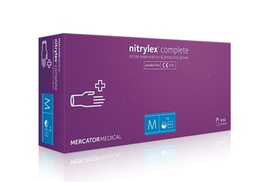 Rękawiczki Nitrylowe Mercator NITRYLEX COMPLETE 100 sztuk rozmiar M
