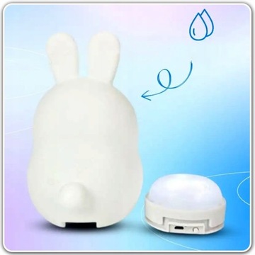 Ночник SOFT RABBIT для детей, цветной СИЛИКОНОВЫЙ RGB светодиод + ПУЛЬТ ПУЛЬТА