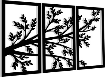 AŻUROWY OBRAZ PANEL TRYPTYK DRZEWO 100CM KOLORY