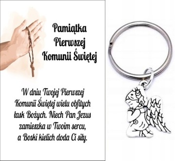 PAMIĄTKA PIERWSZEJ KOMUNII ŚWIĘTEJ ANIOŁEK BRELOK DLA UCZNIÓW UPOMINEK