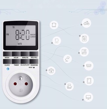 ПЕРЕКЛЮЧАТЕЛЬ ТАЙМЕРА ВКЛ/ВЫКЛ ЗАЗЕМЛЕНИЕ ЖК-дисплей ЦИФРОВОЙ ТАЙМЕР