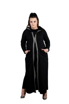 Sukienka -Płaszcz długa czarna NICE r.58 Plus size