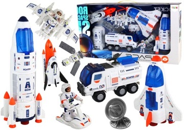 ZESTAW KOSMICZNY MISJA KOSMICZNA RAKIETA KOSMOS STATKI SPACE POJAZDY 12 EL.