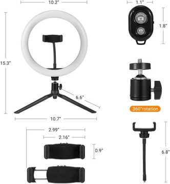 Светодиодный кольцевой светильник, заполняющий свет с подставкой и
