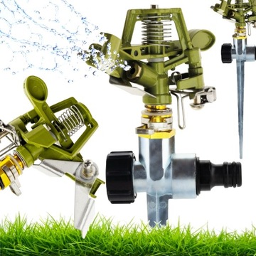 САДОВЫЙ ДОЖДЕВАТЕЛЬ, ИМПУЛЬСНЫЙ, ВРАЩАЮЩИЙСЯ, 360°, МЕТАЛЛ, РЕГУЛИРУЕМЫЙ, ПОЛЕ