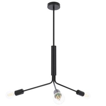 Lampa sufitowa wisząca 3x E27 LED CZARNA Loft