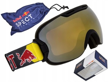 GOGLE NARCIARSKIE OKULARY RED BULL SPECT SNOWBOARD UV-400 + POKROWIEC