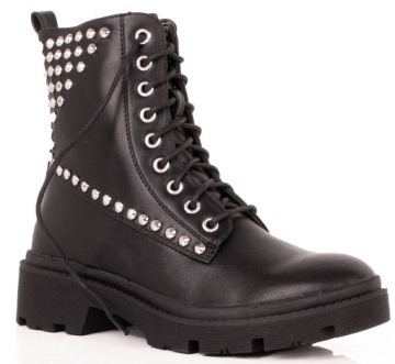 ЧЕРНЫЕ БОТИНКИ БОТИНКИ С КЛЕПКАМИ ИЗ ЭКО КОЖИ НА ПЛАТФОРМЕ 41