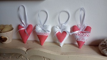 НАБОР СЕРДЦЕ, КУЛОНЫ ИЗ ХЛОПКА 4 шт.