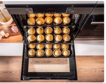 ZESTAW AMICA CZARNY piekarnik + kuchenka mikrofalowa | czerwony wyświetlacz