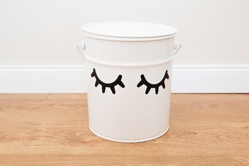 metalowy kosz wiaderko na zabawki