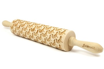 Wałek grawerowany wzór LISY, duży