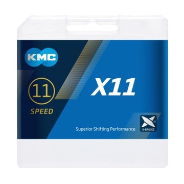 Велосипедная цепь KMC X11, 118 звеньев, 11 скоростей, BOX