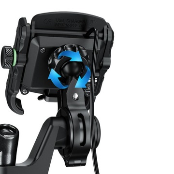 MOTORCYCLE PHONE HOLDER USB CHARGER 12/24v