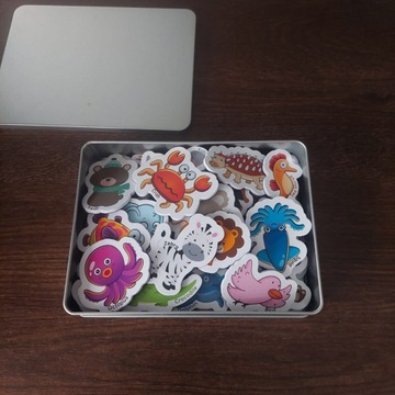 Магниты на холодильник Магнит x 40 Животные для детей Набор 40 шт + банка