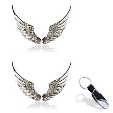 Metalowa naklejka z logo samochodu anioła 2 pary