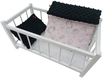 DREWNIANE ŁÓŻECZKO dla lalek + POŚCIEL - PRODUCENT