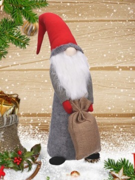 ГНОК, САНТА, ГНОМ, С СУМКОМ ДЛЯ РОЖДЕСТВЕНСКОГО ПОДАРКА, БОЛЬШОЙ, 50 см