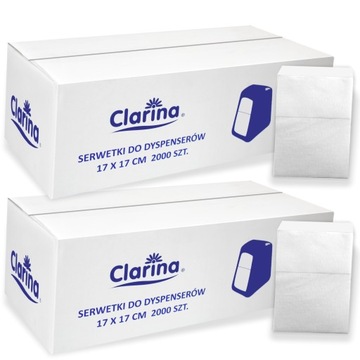 SERWETKI do dyspenserów CLARINA 17x17cm 4000 sztuk