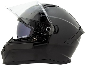 KASK MOTYCKLOWY INTEGRALNY ZAMKNIĘTY MOTOCYKL HOMOLOGACJA CZARNY POŁYSK M