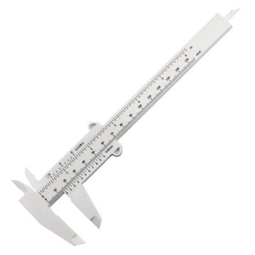 Suwmiarka plastikowa Mini 0-150 mm - biała - narzę