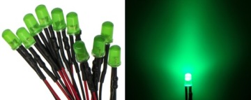 LED ДИОДЫ 12В МАТОВЫЕ 5мм 8 ЦВЕТОВ кабель 20см 10шт