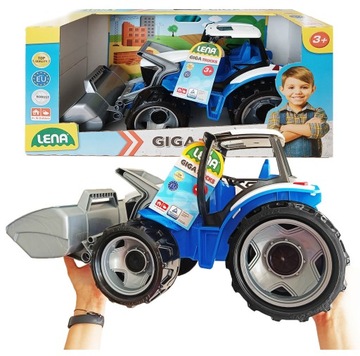 DUŻY TRAKTOR CIĄGNIK KOPARKA DLA DZIECI ZABAWKA PRZYCZEPA ŁYŻKA XXL