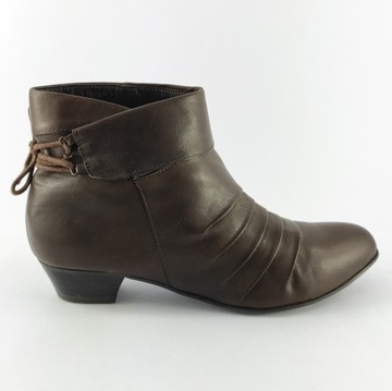 M19829 LA7 BRĄZOWE SKÓRZANE BOTKI JANET D 39