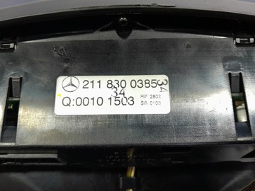 MERCEDES E W211 PANEL PŘEPÍNAČ KLIMATIZACE VENTILACE 2118300385