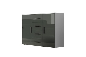 Komoda UNI SOHO SH6F biały / szary połysk