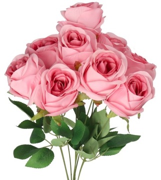 SZTUCZNE KWIATY ROŚLINY RÓŻA RÓŻE BUKIET 50CM