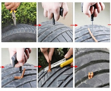 Zestaw naprawczy opon motocykl-owych sznury klej Quad ATV skuter kołek