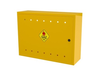 SKRZYNKA GAZOWA SZAFKA 60x80x25 ŻÓŁTA Z PLECAMI