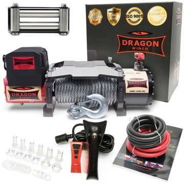 6T WYCIĄGARKA DRAGON 12V ELEKTRYCZNA WCIĄGARKA linowa samochodowa lawety