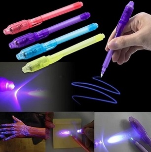 DŁUGOPIS PISAK MARKER UV Z LAMPKĄ LED DLA DZIECI !