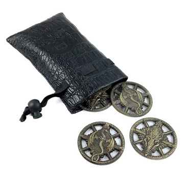 ДРАКОН КОМПАС ЗОЛОТАЯ МЕТАЛЛИЧЕСКАЯ МОНЕТА 1 ПК РОЛЕВАЯ РПГ